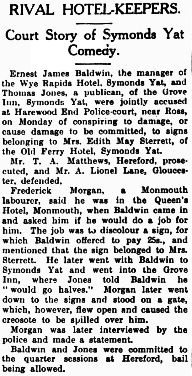 Wye Rapids Hotel Criminal Damage Court Case