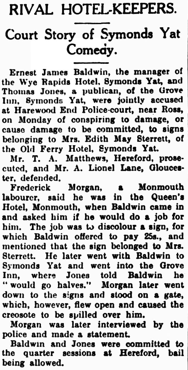 Wye Rapids Hotel Criminal Damage Court Case