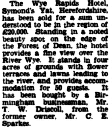 Wye Rapids Hotel Change of Ownership 1964