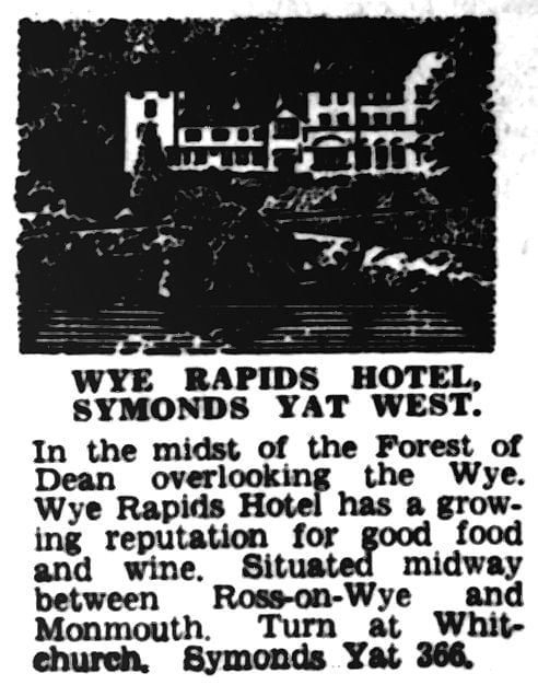 Wye Rapids Hotel Advertisement 1964