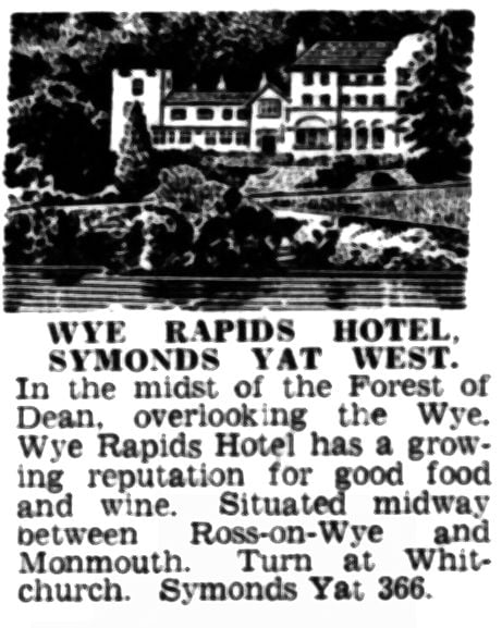 Wye Rapids Hotel Advertisement 1965