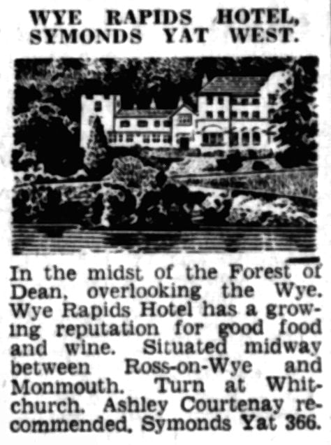 Wye Rapids Hotel Advertisement 1966