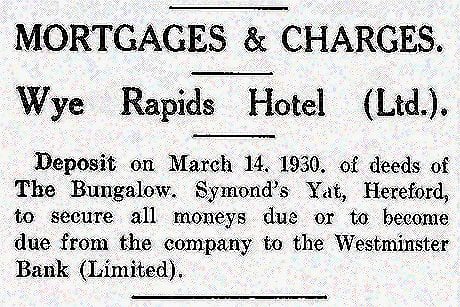 Wye Rapids Hotel Ltd Charge Notice